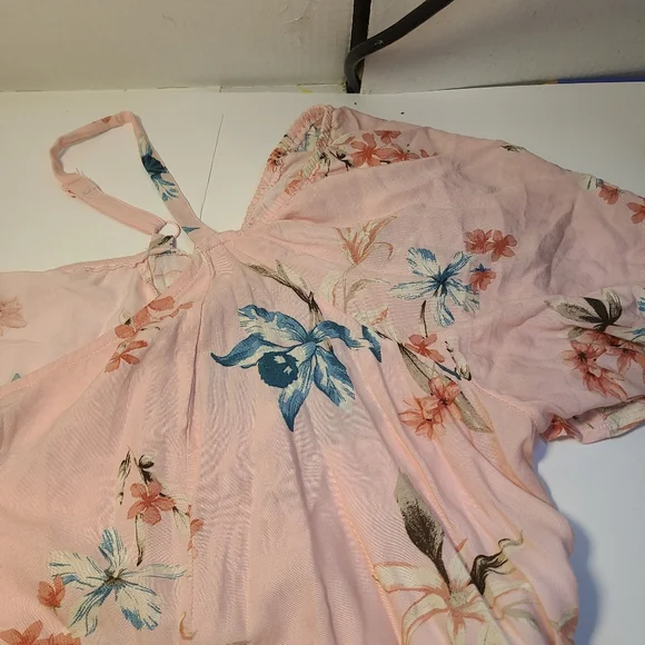 Torrid Mini Challis Cold Shoulder Trapeze Dress Pink Floral Size 4X Viscose - Picture 13 of 15